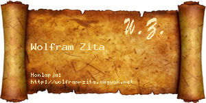 Wolfram Zita névjegykártya
